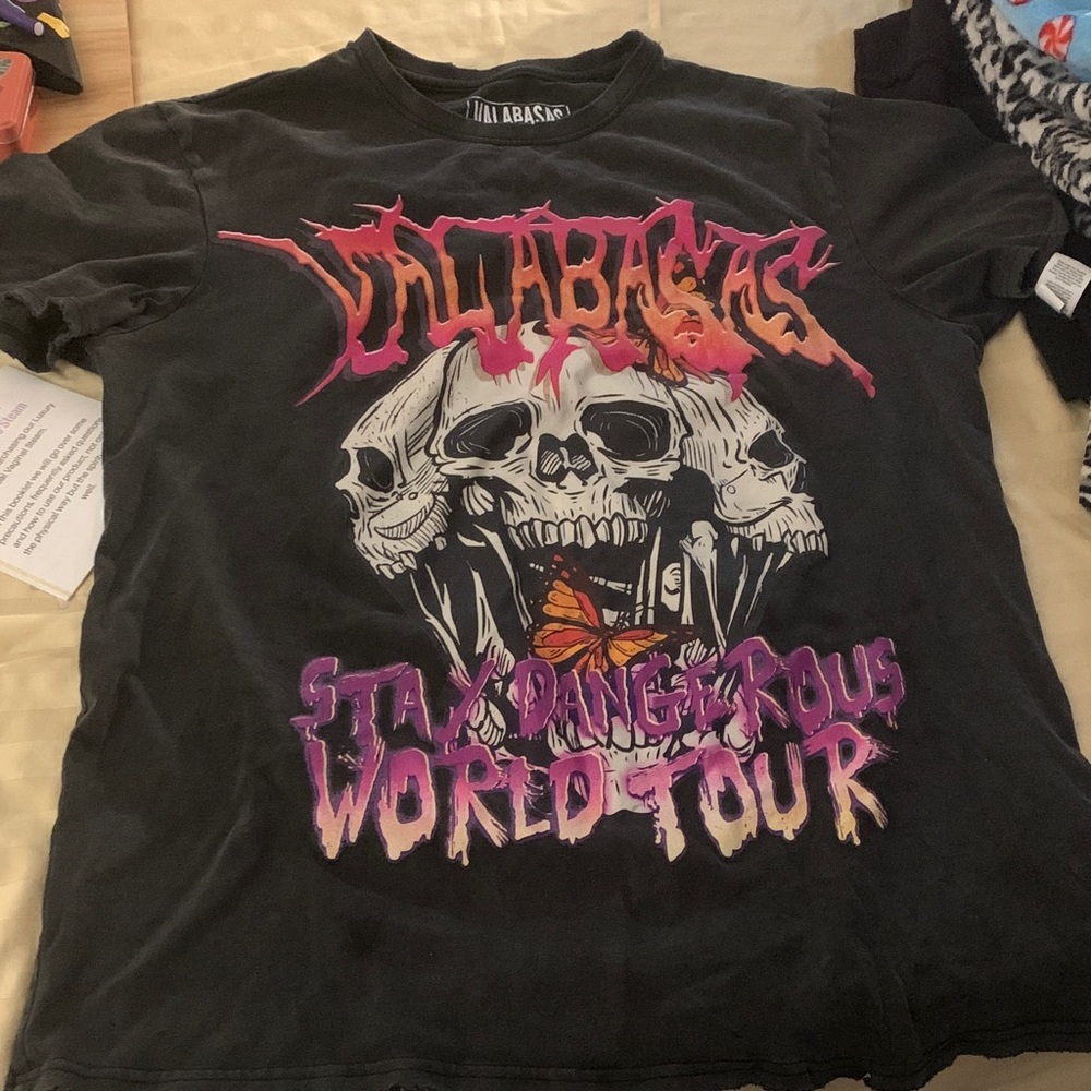 Black Graphic T-Shirt with Skull Design